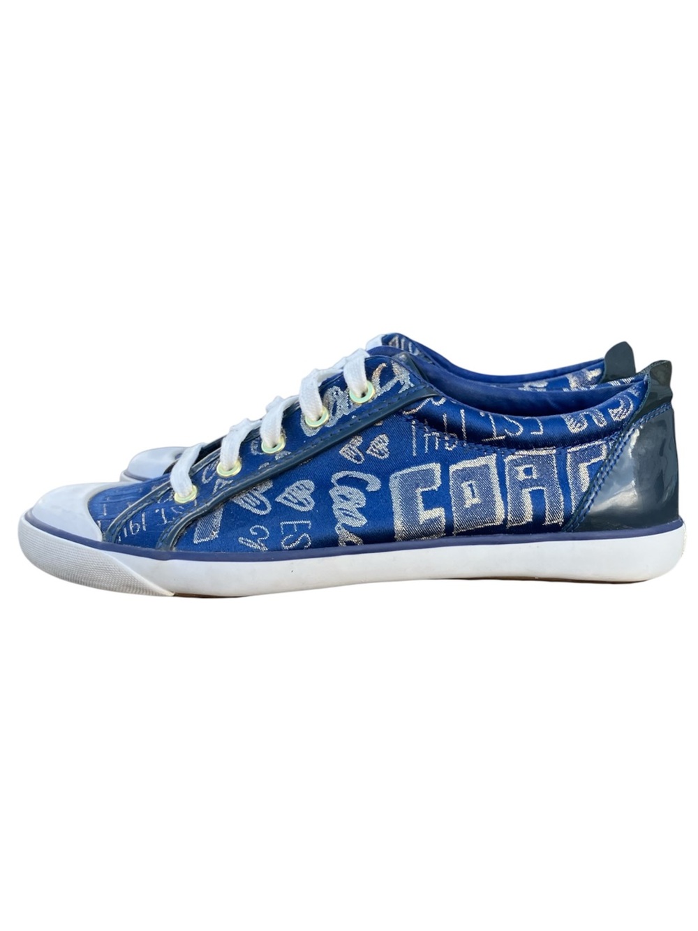 Coach Barrett Poppy Canvas Sneakers 11 Blue Gold Wristlet Wallet 1941 Bundle REA - Picture 7 of 16